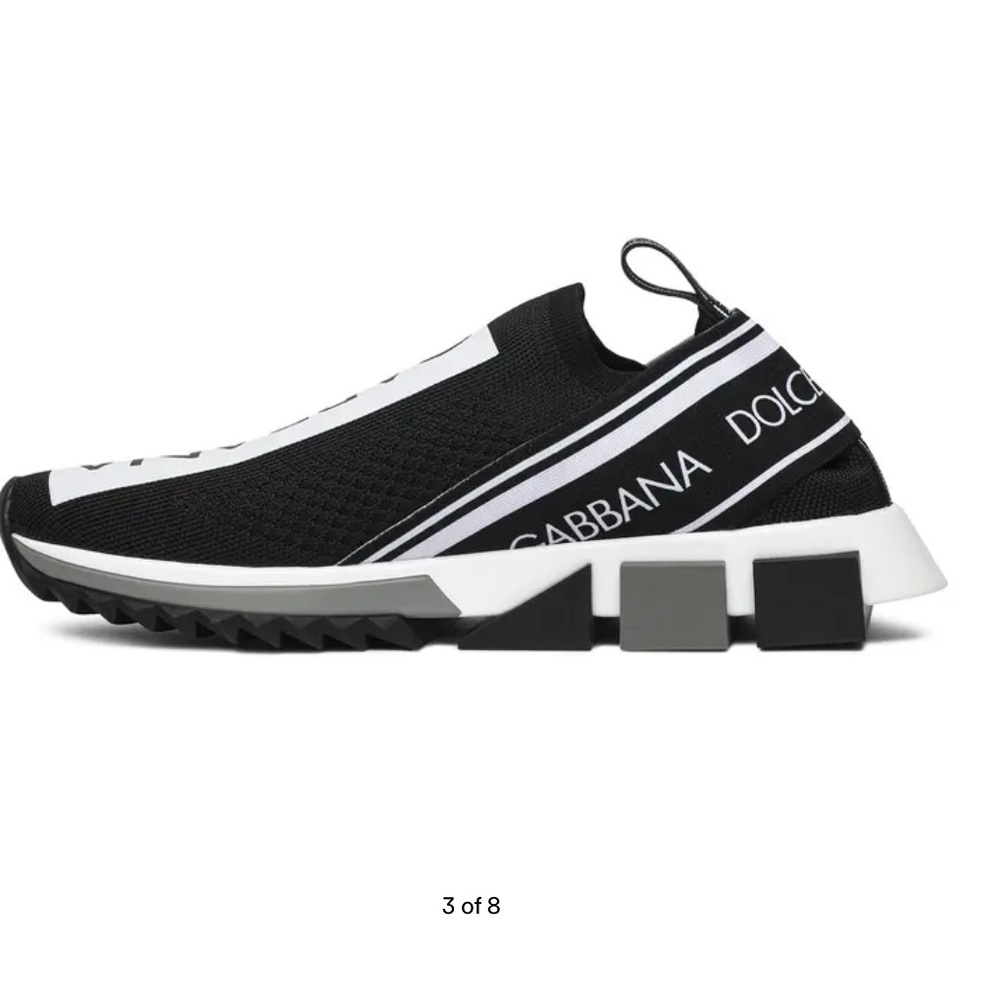 Dolce & Gabbana Black and White Sorrento Slip-On Shoes Sz 38 GUC - Picture 15 of 15